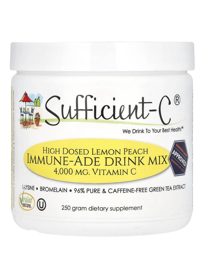 High Dosed Immune-Ade Drink Mix, Lemon Peach, 250 g